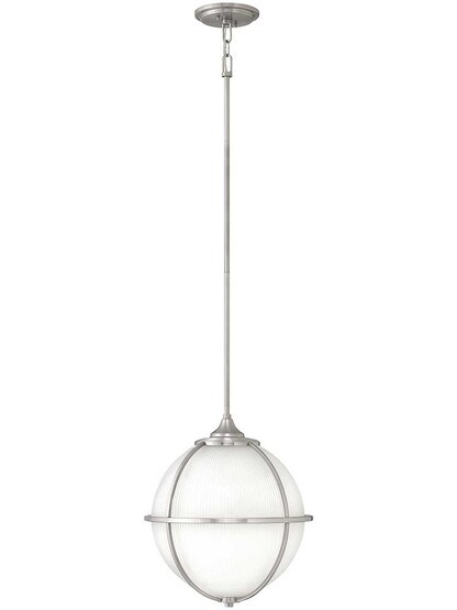 Odeon 15-Inch Orb Pendant in Brushed Nickel.
